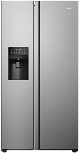 Haier SBS 90 SERIE 5 HSR5918DIMP Kühl-Gefrierkombination / Edelstahl-Front / Wasser- und Eiswürfelspender / Festwasseranschluß / Multi Airflow /Total No Frost / Sparsam: Energieeffizienzklasse D von Haier