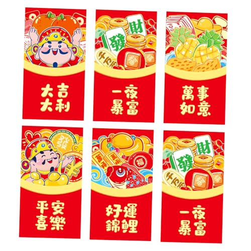 6 Stück Chinesische Neujahrsdekoration 2025 Schlangen-Thema Rötungen Umschläge Frühlingsfest Geldpakete für Kinder 6 Stück Chinesische Neujahrsdekoration 2025 Schlangen-Thema Rötungen Umschläge Frühlingsfest Geldpakete für Kinder von Haiki