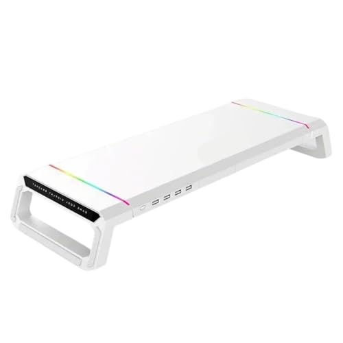 Computer-Monitor-Ständer mit USB-Hubs, LED-Licht, faltbarer Computerständer mit Schublade und Handyhalter Computer-Monitor-Ständer mit USB-Hubs, LED-Licht, faltbarer Computerständer mit Schublade und Handyhalter von Haiki