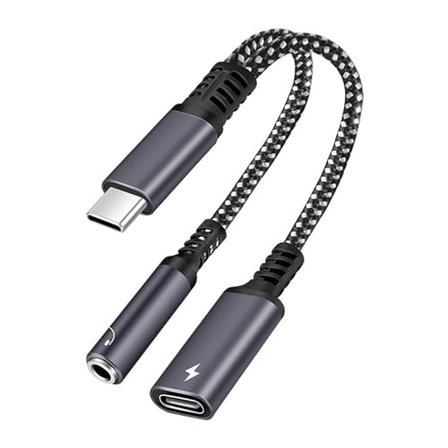 Haiki Schnelllades Dongle Cord 2 In 1 USB Typ C Bis 3 5 Mm Buchse Kopfhörer Und Ladeadapter Für S20/Note10 Haiki Schnelllades Dongle Cord 2 In 1 USB Typ C Bis 3 5 Mm Buchse Kopfhörer Und Ladeadapter Für S20/Note10 von Haiki