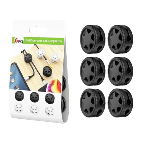 Kabelaufwickler, Clip, Kopfhörer-Halter, USB-Ladeadapter, Schreibtisch-Kabel-Organizer, Kabelschutz, 6 Stück Kabelaufwickler, Clip, Kopfhörer-Halter, USB-Ladeadapter, Schreibtisch-Kabel-Organizer, Kabelschutz, 6 Stück von Haiki