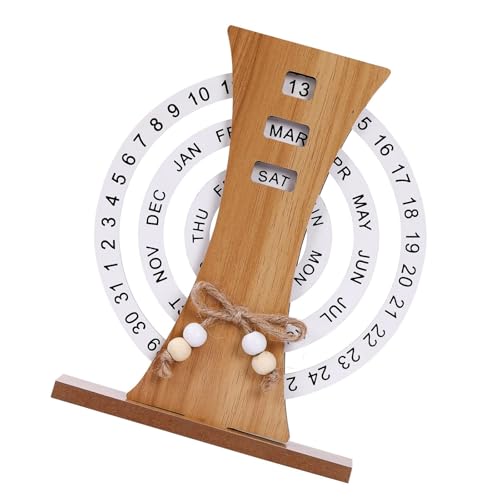 Mehrzweck Holz Permanent Kalender Datumsanzeige mit Monddetails Drehbarer Kalender für Zuhause und Büro Mehrzweck Holz Permanent Kalender Datumsanzeige mit Monddetails Drehbarer Kalender für Zuhause und Büro von Haiki