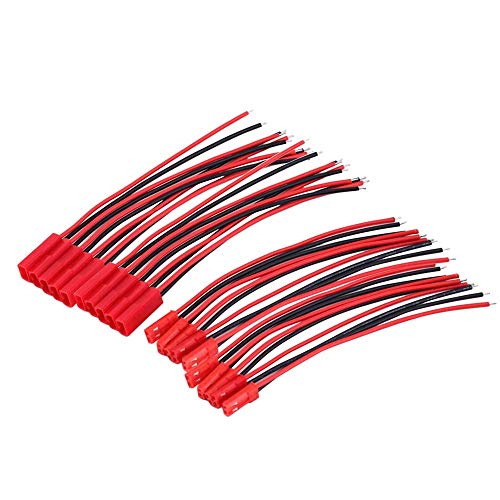 Hailege 20 Pairs JST Connector Plug Cable 22 AWG 2 Pin Male + Female JST Connector Wire 100mm Length for LED Lamp Strip RC Lipo Toys Battery (20 Male + 20 Female) von Hailege
