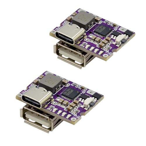 Hailege 2pcs 5V 3A Charging and Discharging Module Integrated Charing Module USB A and USB C/Type-C Dual Interfaces 5V to 4.2V 3A for Mobile Power Bank von Hailege