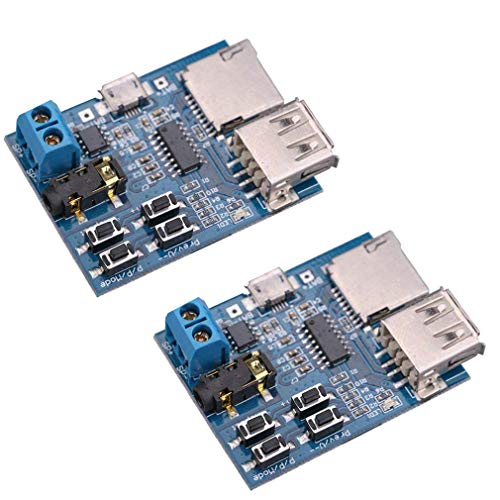 Hailege 2pcs TF Card U Disk Play MP3 Decoder Player Module with Audio Amplifier Audio Decoding Player Module Micro USB 5V Power Supply von Hailege