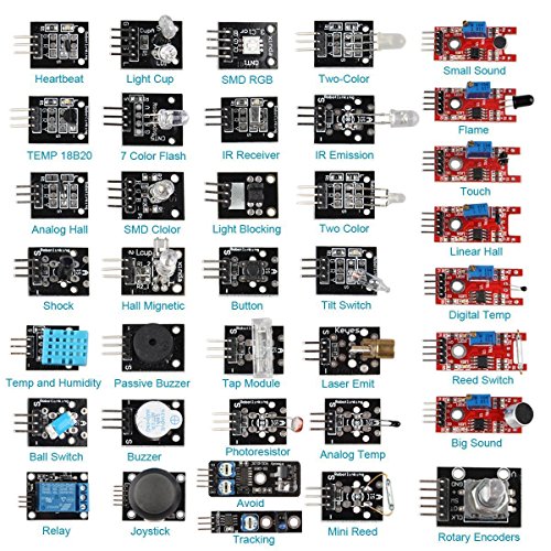 Hailege 37 Sensors Assortment Kit 37 Sensors Kit Sensor Starter Kit Raspberry pi Sensor kit 37 in 1 Robot Projects Starter Kits Raspberry pi von Hailege