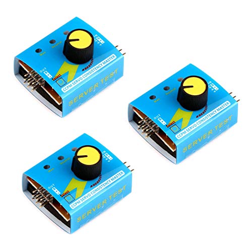 Hailege 3pcs RC Servo Tester 3CH Digital Multi ECS Consistency Speed Controller Checker Adjustment Steering Gear Tester CCPM Master for RC Helicopter Car Boat von Hailege