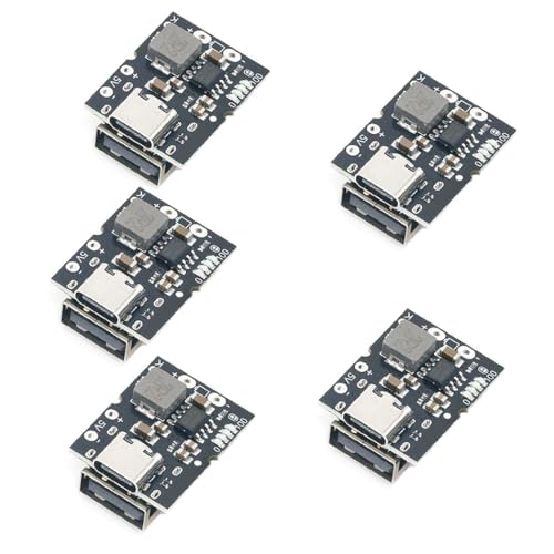Hailege 5pcs 5V 2A Charging and Discharging Module Integrated Charing USB A and USB C Type-C Dual Interface Compatible to 4.2V 4.35V Lithium Battery High Precision von Hailege