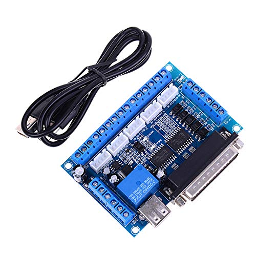 Hailege MACH3 Engraving Machine CNC 5 Axis Stepper Motor Driver Interface Board With Optocoupler Isolation Blue Board + USB Cable von Hailege