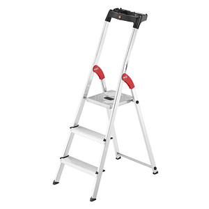 Hailo Haushaltsleiter L60 StandardLine alu 3 Sprossen, H: 138,0 cm von Hailo