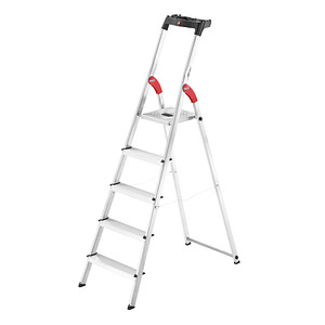 Hailo Haushaltsleiter L60 StandardLine alu 5 Sprossen, H: 184,0 cm von Hailo