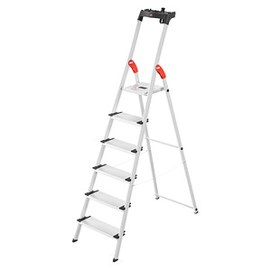 Hailo Haushaltsleiter L80 ComfortLine alu 6 Stufen, H: 208,0 cm von Hailo