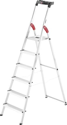 Hailo L60 StandardLine 8160-607 Aluminium Stufen-Stehleiter inkl. Werkzeugablage Arbeitshöhe (max.) von Hailo