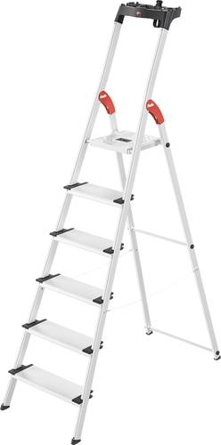 Hailo L80 ComfortLine 8040-607 Aluminium Stufen-Stehleiter inkl. Werkzeugablage Arbeitshöhe (max.): von Hailo