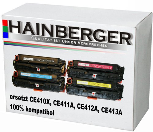 4 Hainberger Toner XXL ProSerie für HP Laserjet Pro Color CE410X CE411A CE412A CE413A 305A von Hainberger