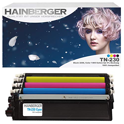Hainberger 4 kompatible Toner für Brother TN-230 DCP-9010 Brother DCP-9010 CN Brother HL 3040 CN Brother HL 3070 CW Brother MFC-9120 CN Brother MFC-9320 CW von Hainberger