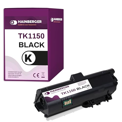 Hainberger 1x Toner Kompatibel TK1150 BK für Kyocera Ecosys P2235dn/dw 2135 M2635 M2735dn/dw M2135 M2635 M2735dw von Hainberger