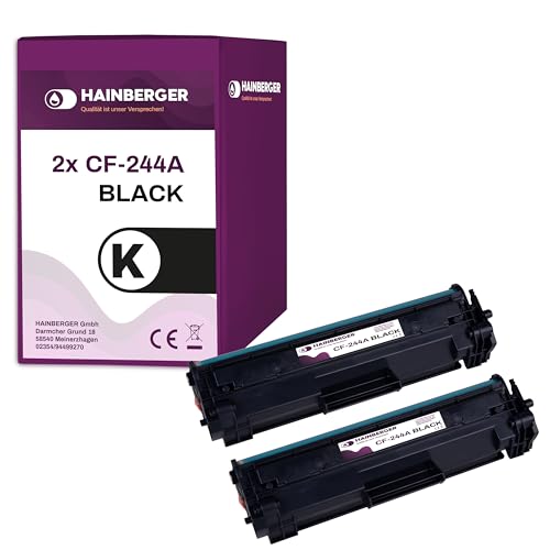 Hainberger 2X Toner Kompatibel CF244A BK für HP Laserjet Pro M15a w HP Laserjet Pro M17a w HP Laserjet Pro MFP M28a w von Hainberger