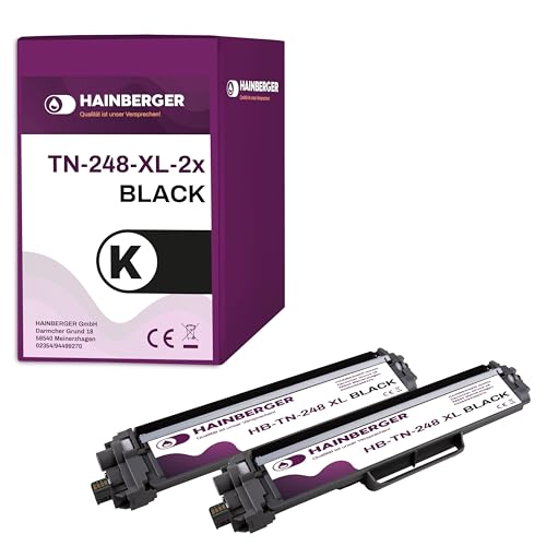 Hainberger 2X Toner mit Chip Kompatibel TN248XL BK für Brother MFC-L8390CDW MFC-L8340CDW HL-L8240CDW HL-L8230CDW von Hainberger