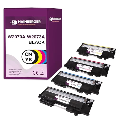 Hainberger 4X Toner Kompatibel W2070A - W2073A CMYK für HP Color Laser 150a/nw Color Laser 150 Series Color Laser MFP 170 Series Color Laser MFP 178nw g Color Laser MFP 179fng fnw fwg von Hainberger