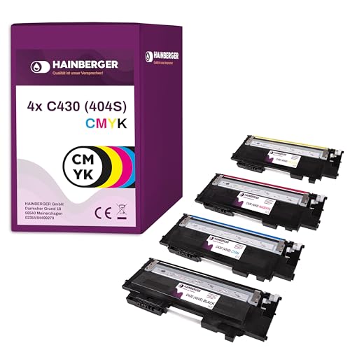 Hainberger 4X Toner kompatibel für CLT-P404C CLT-K404S CLT-C404S CLT-M404S CLT-Y404S Multipack für Samsung Xpress C430W C480FN C480FW C480W von Hainberger