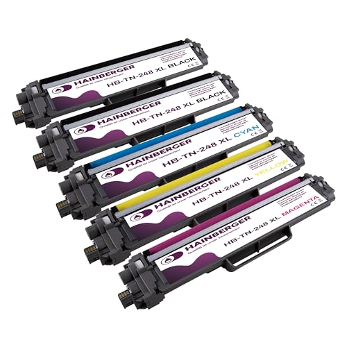 Hainberger 5X Toner mit Chip Kompatibel TN248XL CMYK für Brother MFC-L8390CDW MFC-L8340CDW HL-L8240CDW HL-L8230CDW von Hainberger