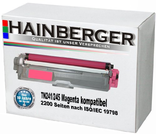 Hainberger Toner Magenta für Brother TN-241/245 Magenta, kompatibel, 2.200 Seiten bei 5% Deckung von Hainberger