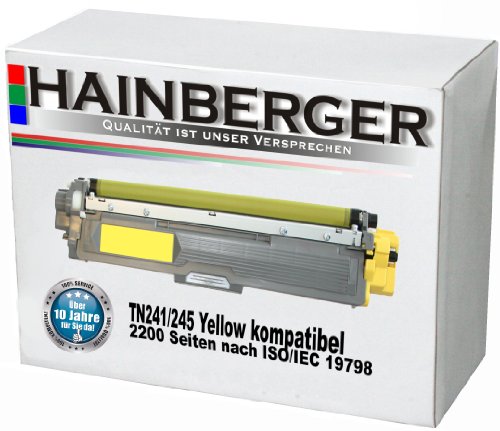 Hainberger Toner Yellow für Brother TN-241/245 Yellow, kompatibel, 2.200 Seiten bei 5% Deckung von Hainberger