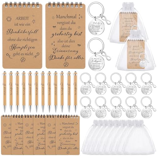 Haishell 40 Pcs Dankeschön-Geschenke für Mitarbeiter, Mini-Spiralnotizbuch, inspirierende Notizblöcke, Bambus-Kugelschreiber, Edelstahl-Schlüsselanhänger mit Organzabeuteln für Kollegen Haishell 40 Pcs Dankeschön-Geschenke für Mitarbeiter, Mini-Spiralnotizbuch, inspirierende Notizblöcke, Bambus-Kugelschreiber, Edelstahl-Schlüsselanhänger mit Organzabeuteln für Kollegen von Haishell