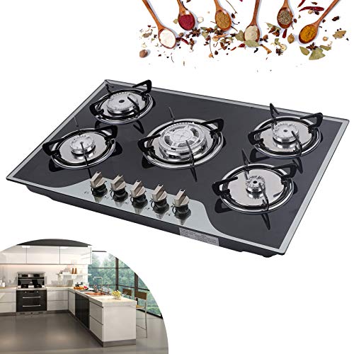 Gaskochfeld, 30" Gas Cooktop Hobs, Edelstahl Eingebautes Glaspaneel 5 Brenner, General Gas Herd, Gasherd Automatische Batterie-Impuls-Zündung Gaskochfeld, 30" Gas Cooktop Hobs, Edelstahl Eingebautes Glaspaneel 5 Brenner, General Gas Herd, Gasherd Automatische Batterie-Impuls-Zündung von Haitiahote
