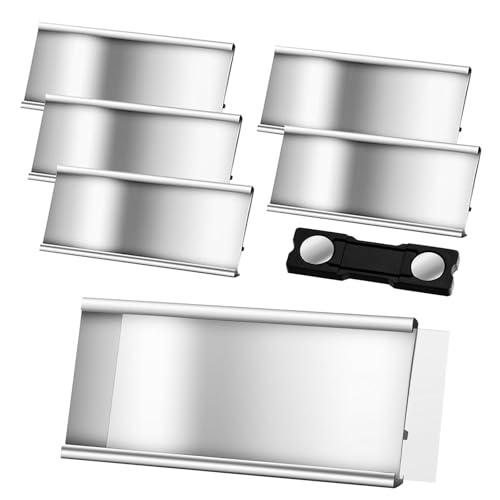 5 Stück Namensschilder für Kleidung Magnet,Aluminium Namensschilder mit Starkem Doppelmagnet,Professionell Magnet Namensschild mit Papierschlitz,ca. 72x 35 mm(2.8x 1.4Zoll)(Silber) von Haizibo