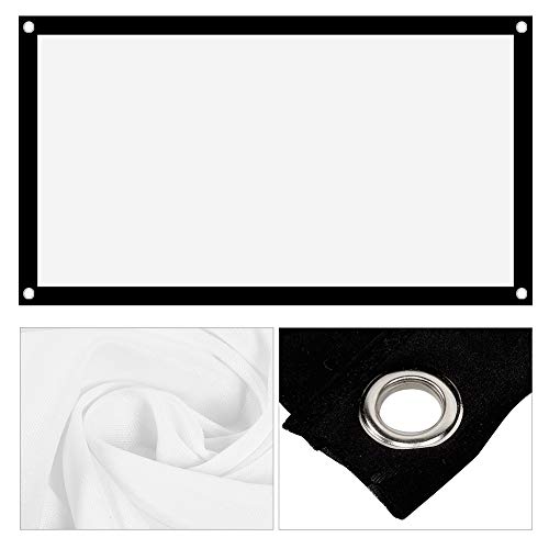 16: 9 HD Soft White Projektor Bildschirm Vorhang, für mehrere Szenen, Faltbare Anti-Crease, leicht zu tragen, Mattweiß, 6 Größe zu wählen-40 60 72 84 100 120 Zoll(72in) von Skyvov