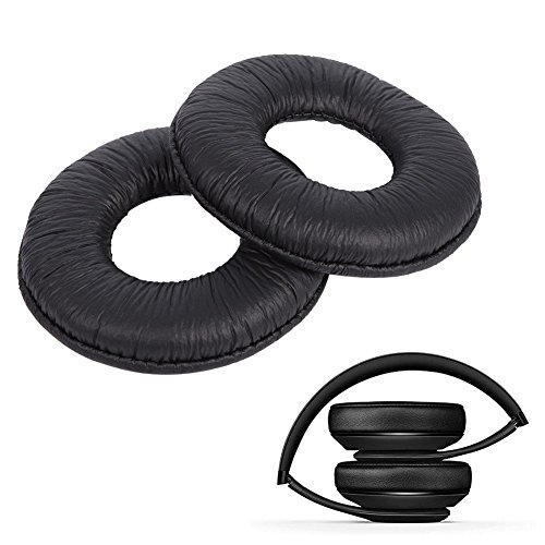 Hakeeta 2 Stück Ohrpolster Ohrkissen Earpads Weiche Ersatzohrkissen aus PU Leder Sehr Bequeme Ohrpolster Für Sony MDR-ZX110 V150 V250 V300 Kopfhörer Schwarz von Hakeeta