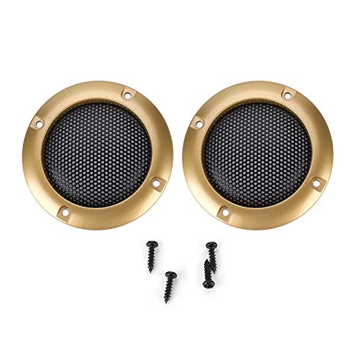 Hakeeta Lautsprecherabdeckung, 2-Zoll-Lautsprecher Dekorative Metallabdeckung mit 4 Schrauben für Lautsprecher.(Gold) von Hakeeta