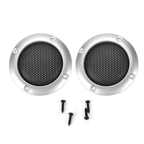Hakeeta Lautsprecherabdeckung, 2-Zoll-Lautsprecher Dekorative Metallabdeckung mit 4 Schrauben für Lautsprecher.(Silber) von Hakeeta