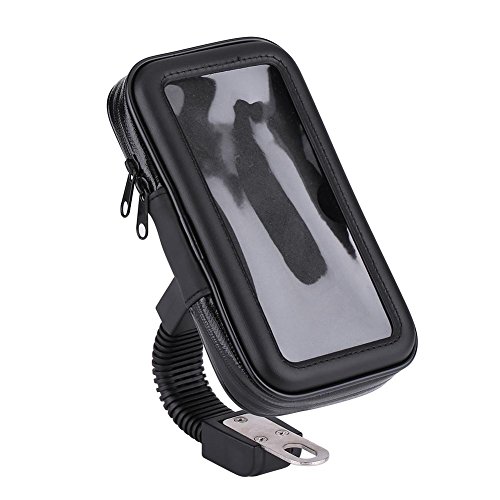 Hakeeta Telefonhalterung, für Fahrrad & Motorrad, für Rückspiegel, 360º wasserdicht, DREI Größen für die meisten Smartphones, Einstellbarer Winkel, stoßfest, schwarz(L) von Hakeeta