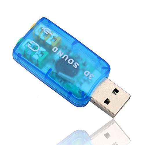 Hakeeta USB2.0-Audio-Soundkartenadapter mit Lautsprecher-/Kopfhörer-/Mikrofonanschluss, Unterstützung für 3D-Post-Tone und Virtual 5.1 CH Audio , geeignet für Windows 2000/XP. von Hakeeta