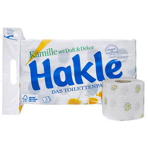 Hakle Toilettenpapier Kamille 3-lagig, 8 Rollen von Hakle