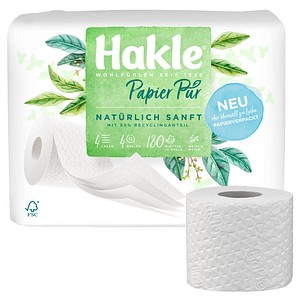 Hakle Toilettenpapier Pur NATÜRLICH SANFT 4-lagig, 4 Rollen von Hakle