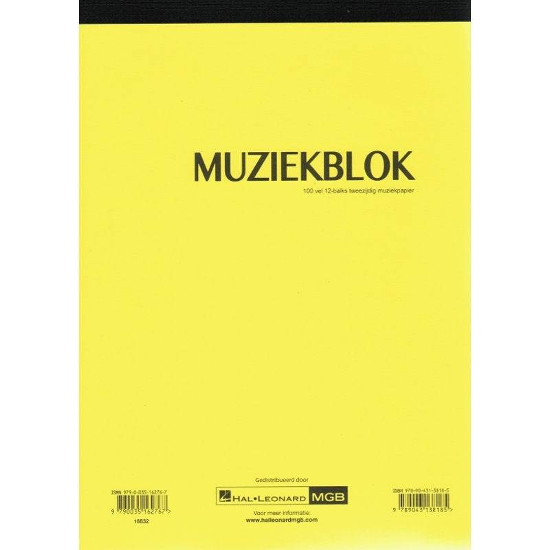Hal Leonard Muziekblok doppelseitiges Notenpapier, 100 S., 12 Systeme pro Seite von Hal Leonard