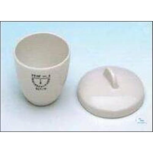Haldenwanger Modell 79 MF Porzellan Schmelztiegel mit Deckel, Mittelhohe Form, 6a Größe, 50 ml Kapazität, 50 mm Oberer Durchmesser, 40 mm Höhe, 100 Stück von Haldenwanger