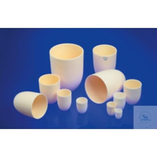 Haldenwanger Modell Alsint 99.7 Oxidkeramik Konisch Tiegel, Hohe Form, 5C Größe, 150 ml Kapazität, 62 mm Oberer Durchmesser, 32 mm Unterer Durchmesser, 75 mm Höhe von Haldenwanger