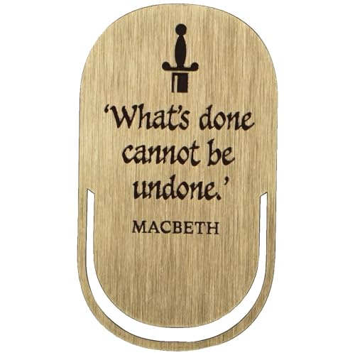Half Moon Bay Shakespeare Macbeth Lesezeichen mit Aufschrift "What's Done Cannot Be Undone", 11,2 x 4,3 cm, Schwarz und Gold, Zinklegierung und Emaille, Büroklammer-Stil Half Moon Bay Shakespeare Macbeth Lesezeichen mit Aufschrift "What's Done Cannot Be Undone", 11,2 x 4,3 cm, Schwarz und Gold, Zinklegierung und Emaille, Büroklammer-Stil von Half Moon Bay