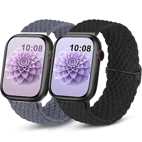 HalfYue Geflochtenes Armband Kompatibel Mit Apple Watch 38mm 40mm 41mm für Männer/Frauen, Verstellbares Elastisches Nylon für iWatch Series 9/8/7/6/5/4/3/2/1/Ultra2/SE, 2 Stück HalfYue Geflochtenes Armband Kompatibel Mit Apple Watch 38mm 40mm 41mm für Männer/Frauen, Verstellbares Elastisches Nylon für iWatch Series 9/8/7/6/5/4/3/2/1/Ultra2/SE, 2 Stück von HalfYue