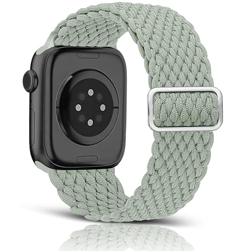 HalfYue Nylon Armband Kompatibel mit Apple Watch Armband 42mm 44mm 45mm 49mm für Männer/Frauen, Verstellbares Elastisches Geflochten Armband für iWatch Series 9/8/7/6/5/4/3/2/1/Ultra2/SE von HalfYue