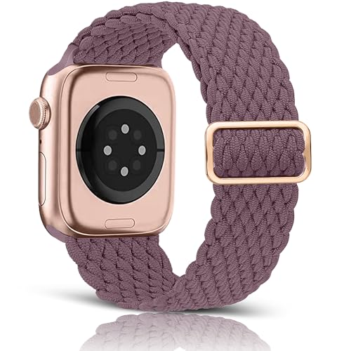 HalfYue Nylon Armband Kompatibel mit Apple Watch Armband 42mm 44mm 45mm 49mm für Männer/Frauen, Verstellbares Elastisches Geflochten Armband für iWatch Series 9/8/7/6/5/4/3/2/1/Ultra2/SE von HalfYue