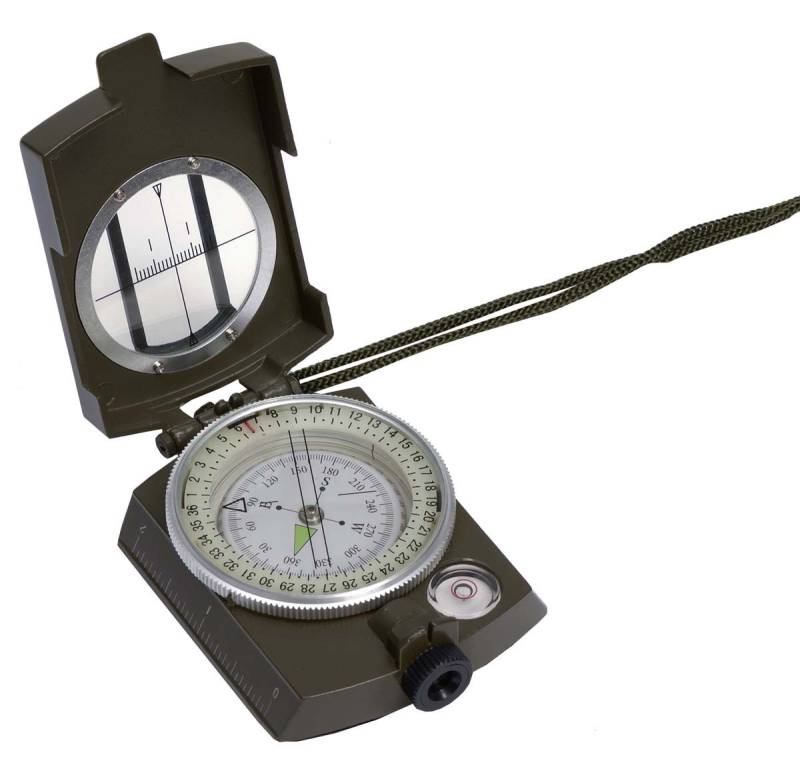 Haller Messer Kompass Militärkompass Marschkompass Ölgelagert klappbar, Vergrößerungsglas, mit Etui von Haller Messer