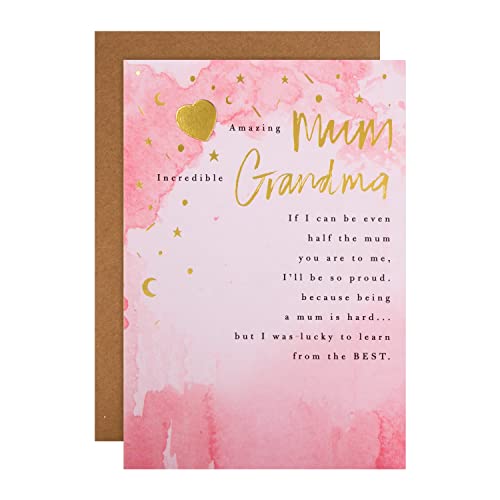 Hallmark 25564410 Muttertagskarte für Mama und Oma, klassisches herzliches Vers-Design, Rosa, 25564410 von Hallmark