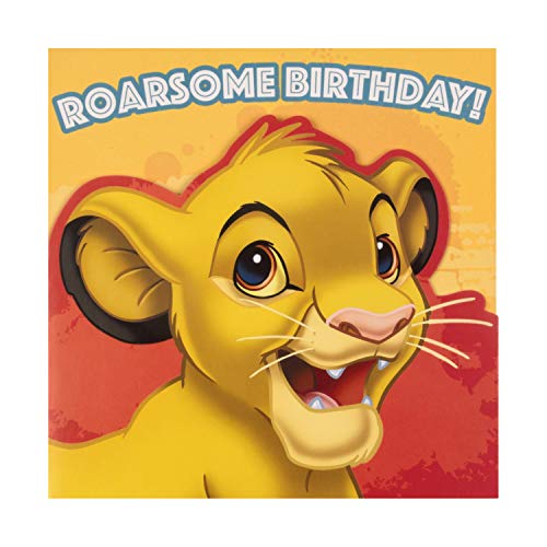 Hallmark Geburtstagskarte für Kinder, Motiv König der Löwen, gestanztes Simba-Design von Hallmark
