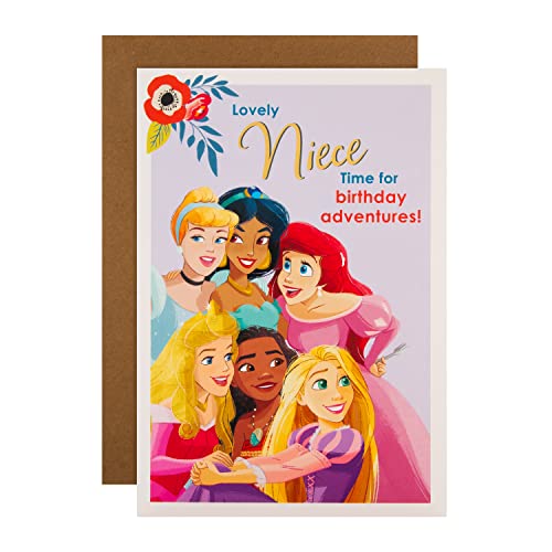 Hallmark Geburtstagskarte für Nichte – Disney-Prinzessinnen-Design mit Stickerbogen von Hallmark